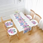 - RunnerYuvPofiSet140-Ortanca-Cicek-Motifli-4-Yuvarlak-Pofidik-Sandalye-Minderi-ve-1-Runner-Seti - Realhomes Ortanca Çiçek Motifli 4 Yuvarlak Pofuduk Sandalye Minderi ve 1 Runner Seti Realhomes