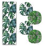 - RunnerYuvPofiSet150-Yaprak-Motifli-4-Yuvarlak-Pofidik-Sandalye-Minderi-ve-1-Runner-Seti-1 - Realhomes Yaprak Motifli 4 Yuvarlak Pofuduk Sandalye Minderi ve 1 Runner Seti Realhomes