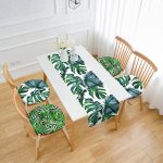 - RunnerYuvPofiSet150-Yaprak-Motifli-4-Yuvarlak-Pofidik-Sandalye-Minderi-ve-1-Runner-Seti - Realhomes Yaprak Motifli 4 Yuvarlak Pofuduk Sandalye Minderi ve 1 Runner Seti Realhomes