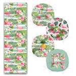 Yeşillik İçinde Flamingo Tasarımlı 4 Yuvarlak Pofuduk Sandalye Minderi ve 1 Runner Seti Realhomes