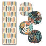 - RunnerYuvPofiSet218-Troplik-Renkli-Yapraklar-4-Yuvarlak-Pofidik-Sandalye-Minderi-ve-1-Runner-Seti-1 - Realhomes Troplik Renkli Yapraklar 4 Yuvarlak Pofuduk Sandalye Minderi ve 1 Runner Seti Realhomes