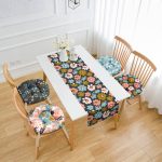 - RunnerYuvPofiSet256-Soyut-Cicek-Tasarimli-4-Yuvarlak-Pofidik-Sandalye-Minderi-ve-1-Runner-Seti - Realhomes Soyut Çiçek Tasarımlı 4 Yuvarlak Pofuduk Sandalye Minderi ve 1 Runner Seti Realhomes