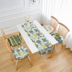 - RunnerYuvPofiSet264-Renkli-Tropik-Yaprak-Tasarimli-4-Yuvarlak-Pofidik-Sandalye-Minderi-ve-1-Runner-Seti - Realhomes  Renkli Tropik Yaprak Tasarımlı 4 Yuvarlak Pofuduk Sandalye Minderi ve 1 Runner Seti Realhomes