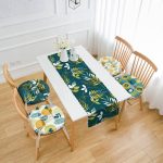 - RunnerYuvPofiSet267-Tropik-Yaprak-Tasarimli-4-Yuvarlak-Pofidik-Sandalye-Minderi-ve-1-Runner-Seti - Realhomes  Tropik Yaprak Tasarımlı 4 Yuvarlak Pofuduk Sandalye Minderi ve 1 Runner Seti Realhomes