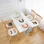 - RunnerYuvPofiSet293-Soyut-Tasarimli-4-Yuvarlak-Pofidik-Sandalye-Minderi-ve-1-Runner-Seti - Realhomes  Soyut Tasarımlı 4 Yuvarlak Pofuduk Sandalye Minderi ve 1 Runner Seti Realhomes