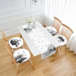 - RunnerYuvPofiSet305-Siyah-Beyaz-Agac-Tasarimli-Dijital-Baskili-4-Yuvarlak-Pofidik-Sandalye-Minderi-ve-1-Runner-Seti - Realhomes  Siyah Beyaz Ağaç Tasarımlı Dijital Baskılı 4 Yuvarlak Pofuduk Sandalye Minderi ve 1 Runner Seti Realhomes