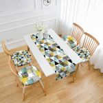 - RunnerYuvPofiSet314-Ucgen-Geometrik-Sekiller-4-Yuvarlak-Pofidik-Sandalye-Minderi-ve-1-Runner-Seti - Realhomes Üçgen Geometrik Şekiller 4 Yuvarlak Pofuduk Sandalye Minderi ve 1 Runner Seti Realhomes