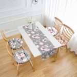 - RunnerYuvPofiSet329-Gri-Zeminli-Gul-Motifli-4-Yuvarlak-Pofidik-Sandalye-Minderi-ve-1-Runner-Seti - Realhomes  Gri Zeminli Gül Motifli 4 Yuvarlak Pofuduk Sandalye Minderi ve 1 Runner Seti Realhomes