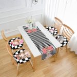 - RunnerYuvPofiSet406-Dama-Zemin-Fashion-Girl-Motifli-4-Yuvarlak-Pofidik-Sandalye-Minderi-ve-1-Runner-Seti - Realhomes  Dama Zemin Fashion Girl Motifli 4 Yuvarlak Pofuduk Sandalye Minderi ve 1 Runner Seti Realhomes