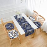 - RunnerYuvPofiSet407-Lacivert-Gold-Detayli-Yaprak-Tasarimli-4-Yuvarlak-Pofidik-Sandalye-Minderi-ve-1-Runner-Seti - Realhomes Lacivert Gold Detaylı Yaprak Tasarımlı 4 Yuvarlak Pofuduk Sandalye Minderi ve 1 Runner Seti Realhomes