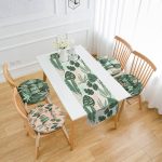 - RunnerYuvPofiSet416-Yesil-Tropik-Yaprak-Tasarimli-4-Yuvarlak-Pofidik-Sandalye-Minderi-ve-1-Runner-Seti - Realhomes  Yesil Tropik Yaprak Tasarımlı 4 Yuvarlak Pofuduk Sandalye Minderi ve 1 Runner Seti Realhomes