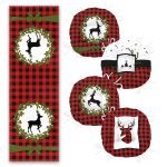 - RunnerYuvPofiSet451-Kirmizi-Ekose-Zeminli-Yilbasi-Temali-4-Yuvarlak-Pofidik-Sandalye-Minderi-ve-1-Runner-Seti-1 - Realhomes Kırmızı Ekose Zeminli Yılbaşı Temalı 4 Yuvarlak Pofuduk Sandalye Minderi ve 1 Runner Seti Realhomes