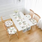 - RunnerYuvPofiSet462-Cicek-Motifli-Dijital-Baskili-4-Yuvarlak-Pofidik-Sandalye-Minderi-ve-1-Runner-Seti - Realhomes Çiçek Motifli Dijital Baskılı 4 Yuvarlak Pofuduk Sandalye Minderi ve 1 Runner Seti Realhomes