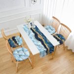 - RunnerYuvPofiSet49-Mavi-Mermer-Tasarimli-4-Yuvarlak-Pofidik-Sandalye-Minderi-ve-1-Runner-Seti - Realhomes Mavi Mermer Tasarımlı 4 Yuvarlak Pofuduk Sandalye Minderi ve 1 Runner Seti Realhomes