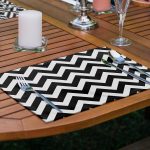 4'lü Siyah Beyaz Geometrik Çizimli Amerikan Servis Seti Realhomes