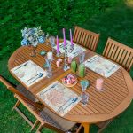 4'lü Renkli Sonbahar Yaprakları Motifli Amerikan Servis Seti Realhomes