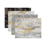 4'lü Gold Detaylı Mermer Tasarımlı Amerikan Servis Seti Realhomes