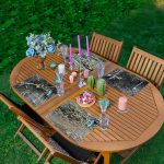 4'lü Siyah & Gold Mermer Tasarımlı Amerikan Servis Seti Realhomes