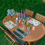 - Servis4lu-Set136-4lu-Renkli-Zemin-Uzerinde-Cicek-Yaprak-Tasarimli-Amerikan-Servis-Seti - Realhomes 4'lü Rengarenk Zemin Üzerinde Çiçek & Yaprak Tasarımlı Amerikan Servis Seti Realhomes