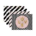 4'lü Beyaz Zemin Üzerinde Gold Detaylı Yazılı Modern Amerikan Servis Seti Realhomes