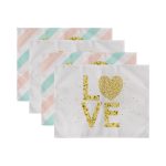 4'lü Gold Yazılı Love Tasarımlı Amerikan Servis Seti Realhomes