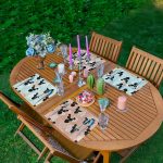 4'lü Kaktüs & Yaprak Motifli Amerikan Servis Seti Realhomes