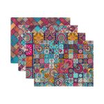 - Servis4lu-Set26-4lu-Kareli-Etnik-Mandala-Desenli-Amerikan-Servis-Seti-2 - Realhomes 4'lü Kareli Etnik Mandala Desenli Amerikan Servis Seti Realhomes