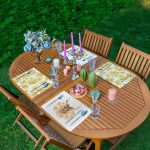 4'lü Kurumuş Sonbahar Yaprakları & Geyik Tasarımlı Amerikan Servis Seti Realhomes