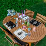 4'lü Siyah Beyaz Çam Ağacı & Kozalak Tasarımlı Amerikan Servis Seti Realhomes