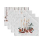 4'lü Özel Tasarım Mum Dekoratif Süs Tasarımlı Amerikan Servis Seti Realhomes