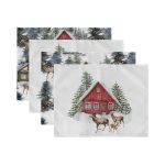 4'lü Bağ Evi Özel Tasarım Kış Temalı Amerikan Servis Seti Realhomes