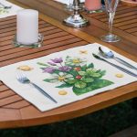 4'lü Rengarenk Sevimli Saksılar İçinde Çiçek Tasarımlı Amerikan Servis Seti Realhomes