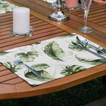 4'lü Yeşil Egzotik Yaprak Tasarımlı Amerikan Servis Seti Realhomes