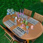 4'lü Siyah Beyaz Etnik Motifli Amerikan Servis Seti Realhomes