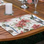 4'lü Gül & Kozalak Özel Tasarımlı Amerikan Servis Seti Realhomes