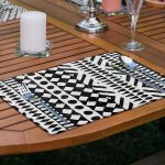 4'lü Siyah Beyaz Etnik Geometrik Çizimli Amerikan Servis Seti Realhomes