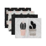 - Servis4lu-Set332-4lu-Siyah-Beyaz-Zemin-Kaktus-Cizimli-Amerikan-Servis-Seti-2 - Realhomes 4'lü Siyah Beyaz Zemin Kaktüs Çizimli Amerikan Servis Seti Realhomes