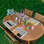 4'lü Çizgili Etnik İskandinav Tasarımlı Amerikan Servis Seti Realhomes