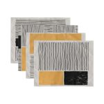 4'lü Çizgili Etnik İskandinav Tasarımlı Amerikan Servis Seti Realhomes