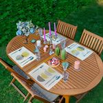 4'lü Soyut Çizimli Pastel Renkli Özel Tasarım Amerikan Servis Seti Realhomes