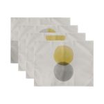 4'lü Soyut Çizimli Pastel Renkli Özel Tasarım Amerikan Servis Seti Realhomes