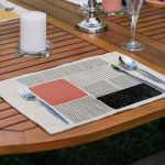 4'lü Koyu Fildişi Renkli Çizgi Tasarımlı Amerikan Servis Seti Realhomes