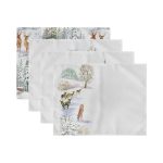 4'lü Geyikli Bağ Evi Kış Temalı Amerikan Servis Seti Realhomes