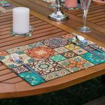 4'lü Etnik Kareli Mandala Tasarımlı Amerikan Servis Seti Realhomes