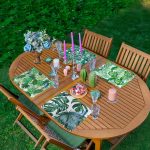 - Servis4lu-Set51-4lu-Yesil-Yaprak-Tasarimli-Amerikan-Servis-Seti - Realhomes 4'lü Yeşil Yaprak Tasarımlı Amerikan Servis Seti Realhomes