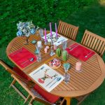 4'lü Yılbaşı Kırmızı & Geyik Tasarımlı Amerikan Servis Seti Realhomes