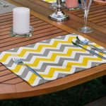 4'lü Sarı & Gri Zigzag Motifli Amerikan Servis Seti Realhomes