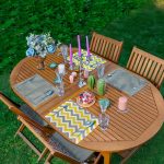 4'lü Sarı & Gri Zigzag Motifli Amerikan Servis Seti Realhomes