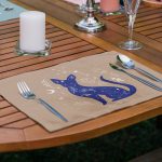 4'lü Soyut Sevimli Hayvan Baskılı Amerikan Servis Seti Realhomes