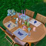 4'lü Soyut Sevimli Hayvan Baskılı Amerikan Servis Seti Realhomes